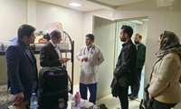 بازدید میدانی معاون فرهنگی و دانشجویی دانشگاه از پاویون های دستیاران بیمارستان طالقانی